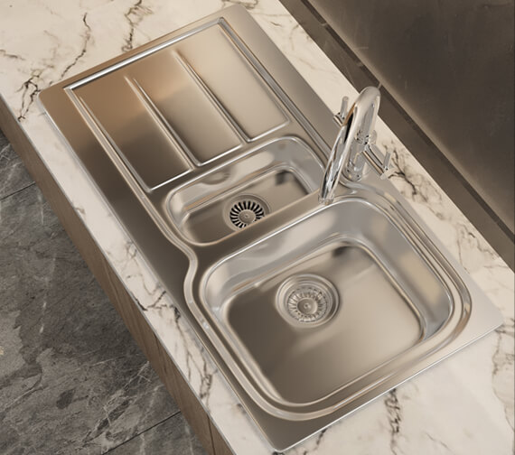 Rangemaster Glendale 950 x 508mm MicroSheen Finish 1.5 Bowl Inset