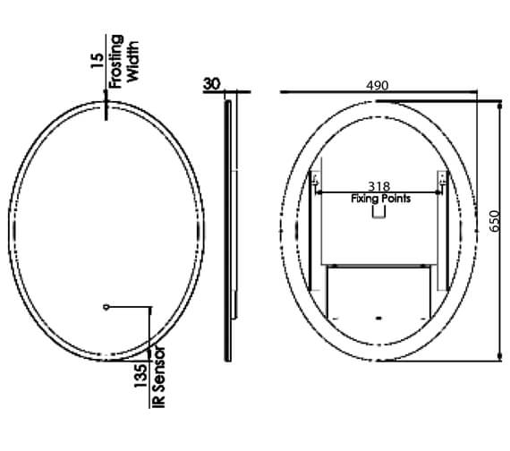 Roper Rhodes Eminence Illuminated LED Mirror - EM55CAL