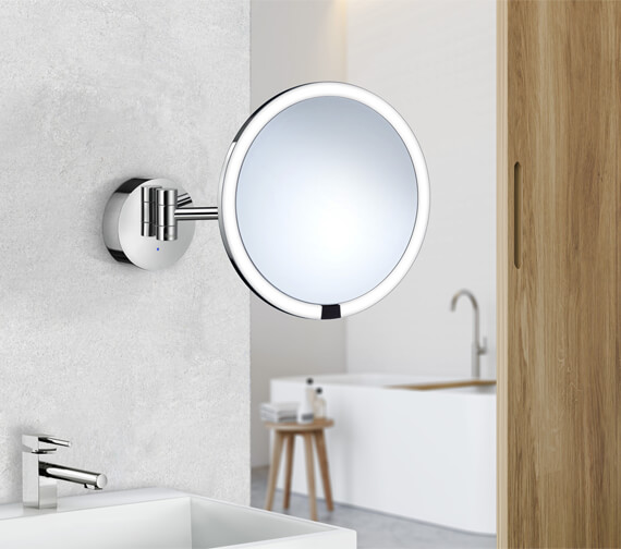 Smedbo Outline Polished Chrome Shaving Mirror With LED Technology - FK487H