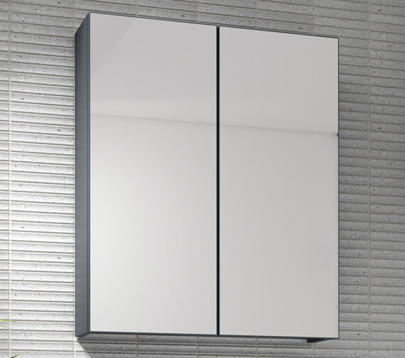 Nuie Parade 600 x 715mm Satin Anthracite 2 Door Mirror OFF1417