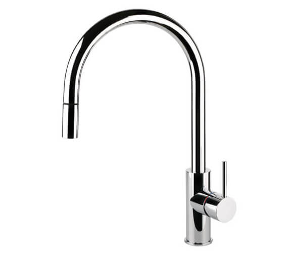 Gessi Oxygene Gooseneck Kitchen Mixer Tap With Pull Out Spray