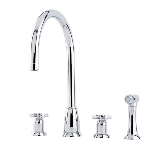 Perrin And Rowe Callisto Kitchen Sink Mixer Tap With C-Spout And Rinse