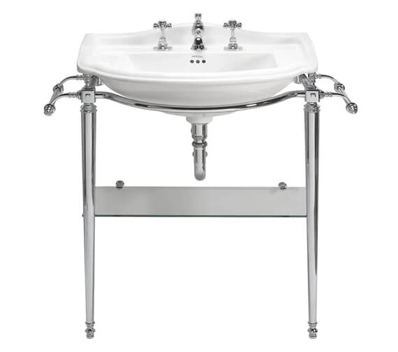 Imperial Drift Large Basin Stand With Glass Shelf 840mm Wide