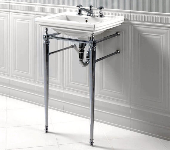 Imperial Astoria Deco Small Basin Stand With Towel Rail