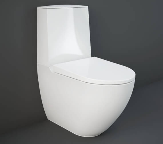 RAK Des Rimless Back To Wall Close Coupled Toilet With Cistern And Seat