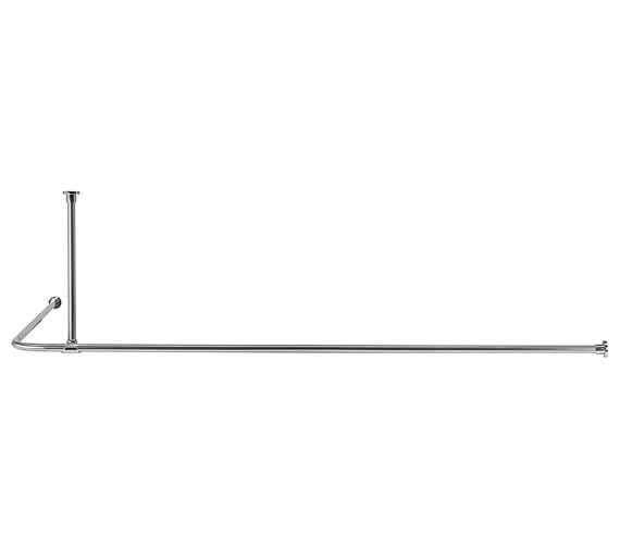 Croydex Premier Large L Shaped Chrome Shower Curtain Rod