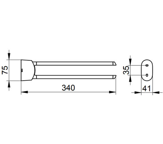 Keuco Elegance Chrome Double Swiveling Towel Holder 11620010000