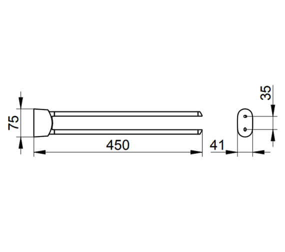 Keuco Elegance Chrome Double Swiveling Towel Holder 11620010000