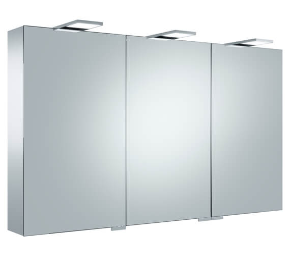 Keuco Royal 15 Wall Hung 3-Door 1200 x 700mm Mirror Cabinet With LED Light