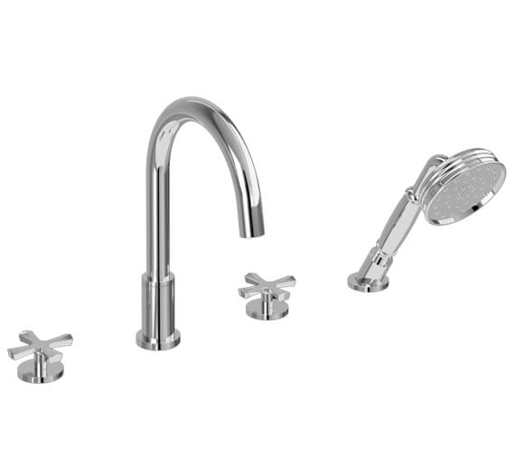 Burlington Riviera 4 Hole Bath Mixer Tap With Handset - RIV33 CHR