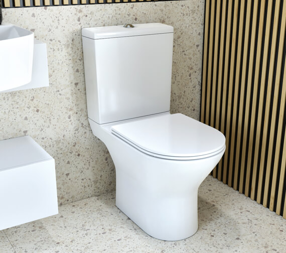 Joseph Miles Life Middleton 380mm Rimless White Open Back Pan And Soft Close Seat And Cistern
