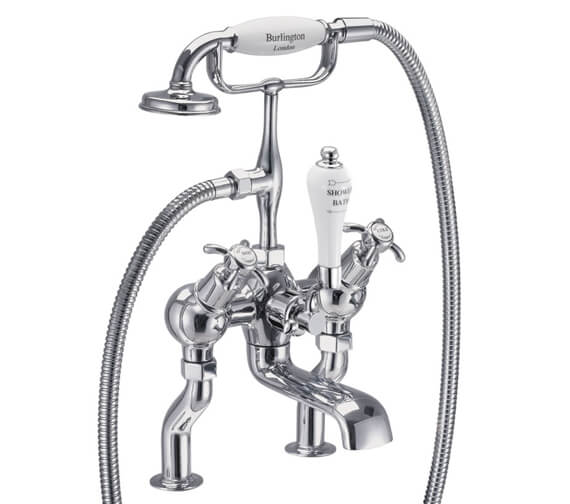 Burlington Angled Bath Shower Mixer Tap With Anglesey Handles - AN19