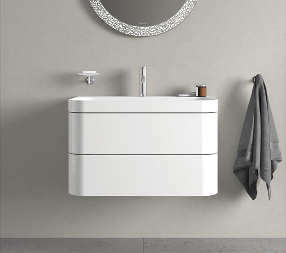 Duravit Happy D.2 Plus Wall-Hung 2-Drawer Vanity Unit With C-Bonded Basin
