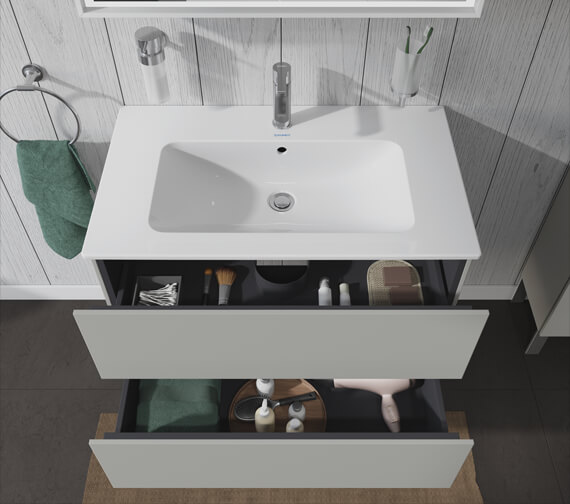 Duravit L-Cube Wall Mounted 2 Drawer Vanity Unit For Me-By-Starck Basin