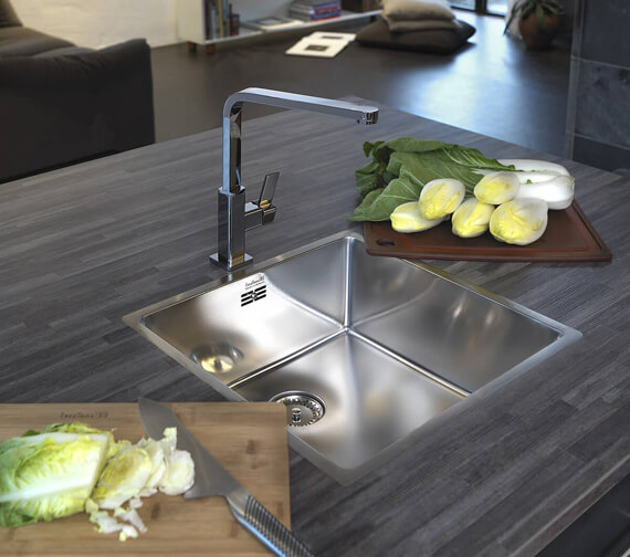 Reginox New York Stainless Steel Half Bowl Kitchen Sink Modern FREE Waste Kit 