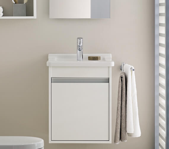 Duravit Ketho 400 x 320mm Wall Mounted 1 Door Vanity Unit With One Taphole Basin