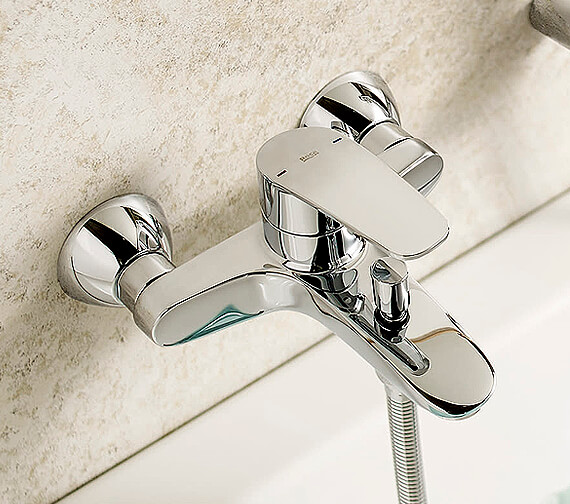 Roca Monodin-N Wall-Mounted Chrome Bath-Shower Mixer Tap With Automatic Diverter