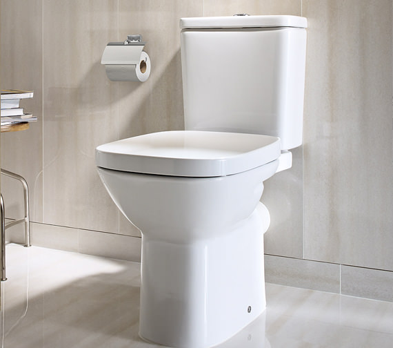 Roca Debba Rimless Open-Back Close Coupled Square White WC Pan With Cistern