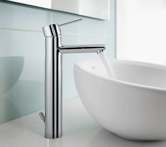 Roca Targa Extended Chrome Basin Mixer Tap With Pop-Up Waste