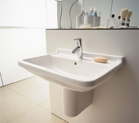 Duravit Starck 3 White Underneath Glazed 1 Tap Hole Washbasin With Overflow