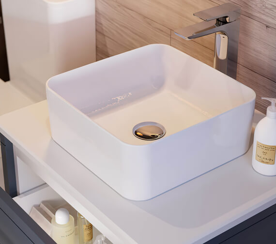 Saneux Sienna 350mm Wide Gloss White Countertop Washbasin