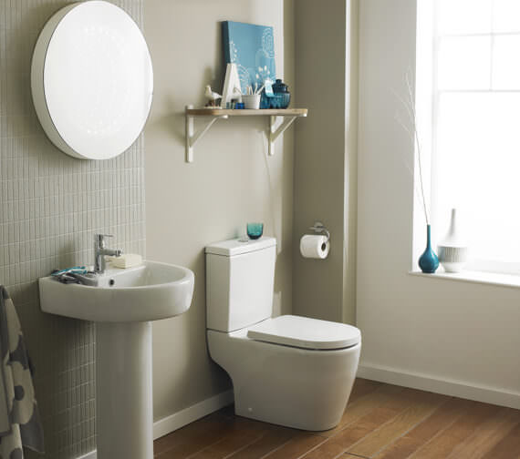 Nuie Provost Close Coupled WC White With Cistern And Soft Close Seat