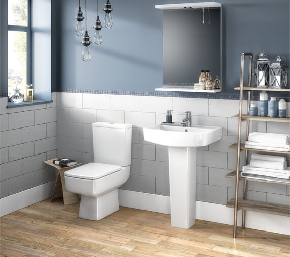 Nuie Bliss 370 x 610mm Semi Flush To Wall Pan White And Cistern