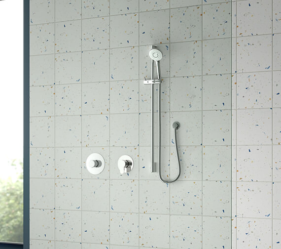 Nuie Arvan Thermostatic Chrome Shower Valve And Stop Tap