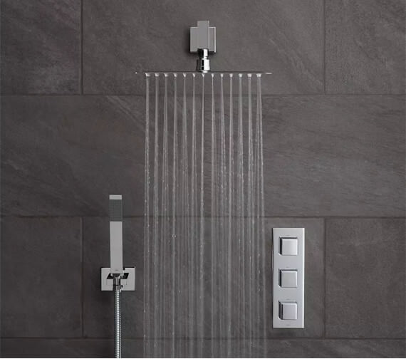 Vado Tablet Notion Vertical 2 Outlet Chrome Thermostatic Shower Package