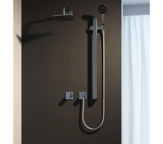 Keuco IXMO Chrome Thermostatic Shower Mixer Set 10 With Square Rosettes