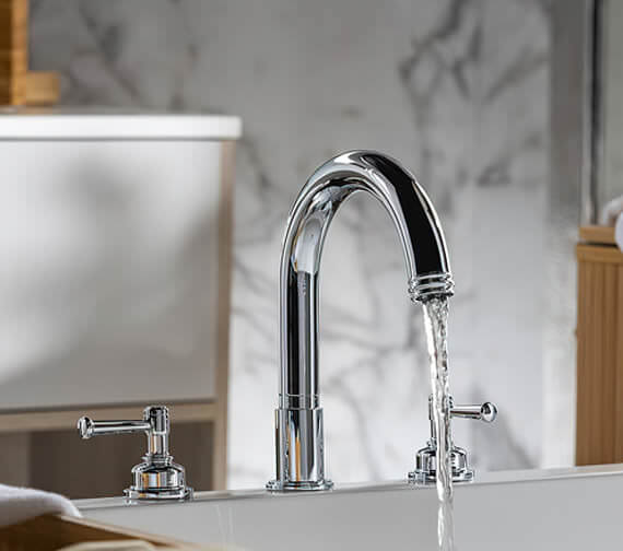 Abode Gallant Deck Mounted Chrome 3 Hole Traditional Bath Filler Tap