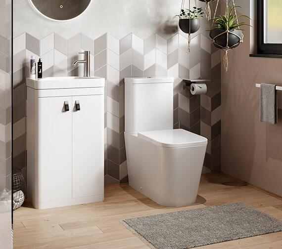 Saneux Matteo Gloss White Close Coupled WC Pan With Cistern And Soft Close Seat