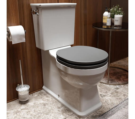 Saneux Sofia White Closed Couple WC Pan With Cistern