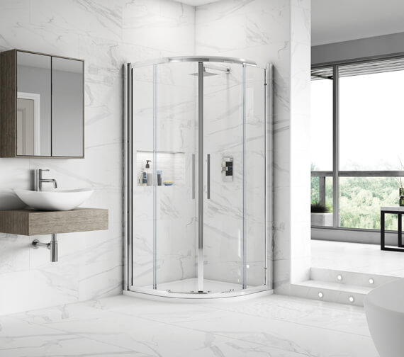 Hudson Reed Apex Double Door Sliding Quadrant Shower Enclosure - M800Q-E8.