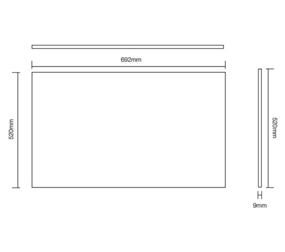 Tavistock Meridian 700 x 520mm White End Bath Panel | MPP3EWISO