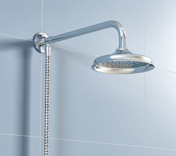 Croydex Traditional Rain Chrome Head Set With Fixed Arm And Hose