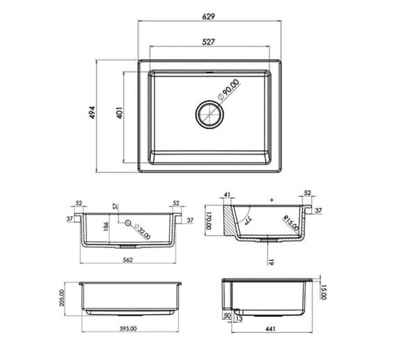 Rangemaster Hartland 494 X 629mm 1 Bowl White Belfast Kitchen Sink   M700 2022 8 18  13 43 8 735 