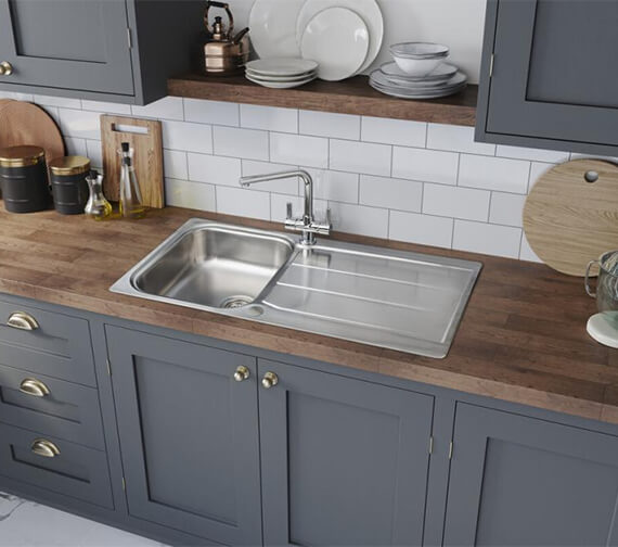 Rangemaster Glendale 950 x 508mm MicroSheen Finish 1.0 Bowl Inset Kitchen Sink GL9501/