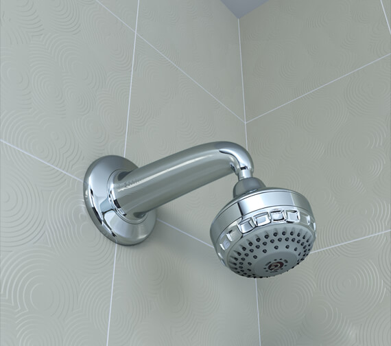 Aqualisa Chrome Turbostream Fixed Powerful Shower Head And Wall Arm