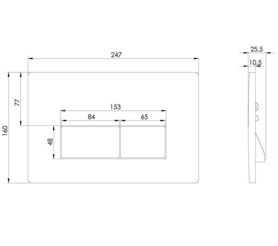 Saneux Flushe 2.0 Square Flush Plate FP120