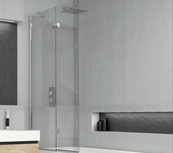 Kudos Inspire 875 x 1500mm Two Panel In-Fold Bath Screen - 4BASCDUOLHS.