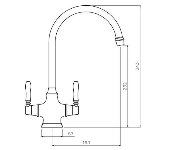 Rangemaster Belfast Chrome Monobloc Dual Lever Kitchen Sink Mixer Tap ...