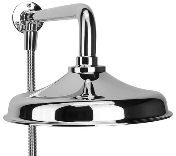 Croydex Traditional Rain Chrome Head Set With Fixed Arm And Hose