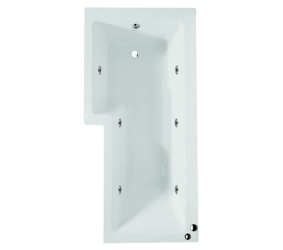 Aqua Edition Blok L Shaped Whirlpool Shower Bath With Front Panel