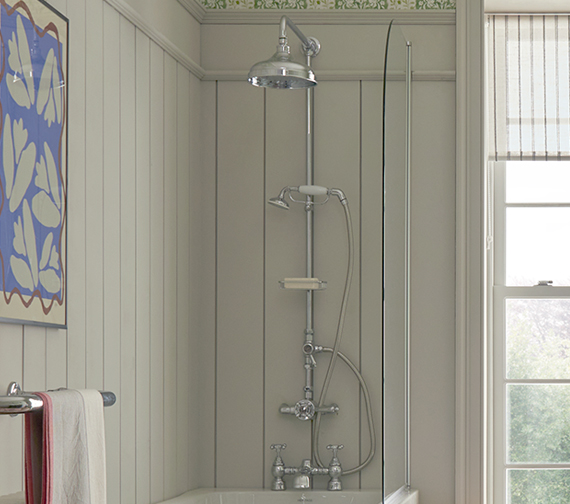 Heritage Trinity Chrome Exposed Thermostatic Shower Valve With Shower