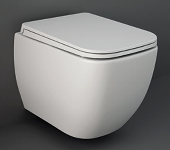 RAK Feeling Matt White Rimless Wall Hung Toilet With Soft Close Seat