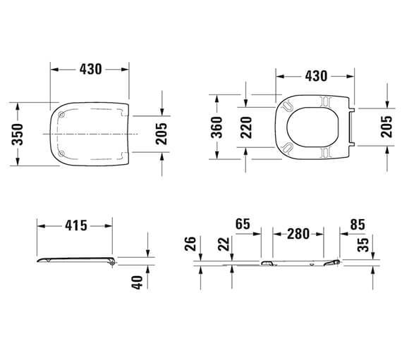 Duravit DCode 360 x 430mm Toilet Seat And Cover 0067310000