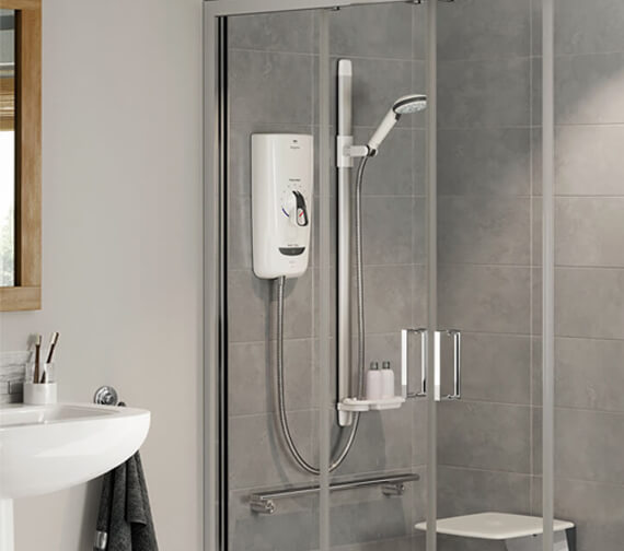 Mira Advance Flex 9.8kW Thermostatic Electric Shower White And Chrome