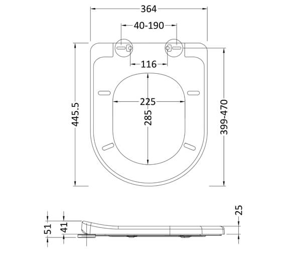 Nuie Luxury Top Fix Soft Close Toilet Seat And Cover White NTS004