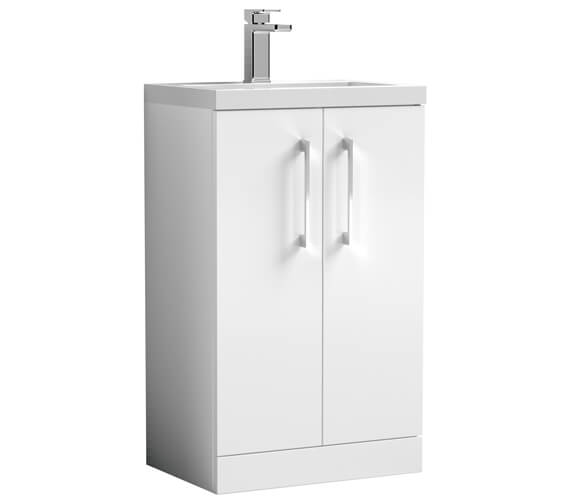 Nuie Arno Compact 840mm High Floor-Standing 2 Doors Vanity Unit And ...